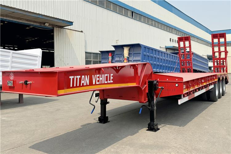 TITAN 3 Axle 60 Ton Truck Lowbed Trailer for Sale In Kenya - Sơ mi rơ moóc thùng thấp: hình 2 TITAN 3 Axle 60 Ton Truck Lowbed Trailer for Sale In Kenya - Sơ mi rơ moóc thùng thấp: hình 2