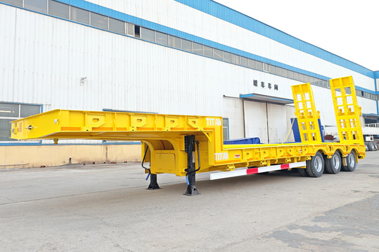 TITAN 3 Axle 80 Tons Semi Low Bed Trailer for Sale in Zambia - Sơ mi rơ moóc thùng thấp: hình 1 TITAN 3 Axle 80 Tons Semi Low Bed Trailer for Sale in Zambia - Sơ mi rơ moóc thùng thấp: hình 1