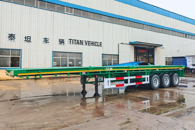 TITAN 40 Foot Tri Axle Flat Deck Trailer for Sale in Senegal - Sơ mi rơ moóc thùng lửng/ Phẳng: hình 1 TITAN 40 Foot Tri Axle Flat Deck Trailer for Sale in Senegal - Sơ mi rơ moóc thùng lửng/ Phẳng: hình 1