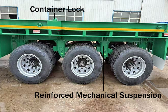 TITAN 40 Foot Tri Axle Flat Deck Trailer for Sale in Senegal - Sơ mi rơ moóc thùng lửng/ Phẳng: hình 3 TITAN 40 Foot Tri Axle Flat Deck Trailer for Sale in Senegal - Sơ mi rơ moóc thùng lửng/ Phẳng: hình 3