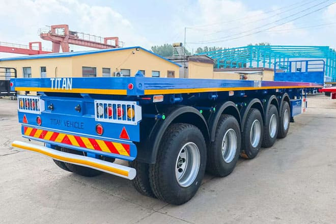 TITAN 5 Axle New Flatbed Trailers for Sale in Mauritius - Sơ mi rơ moóc thùng lửng/ Phẳng: hình 1 TITAN 5 Axle New Flatbed Trailers for Sale in Mauritius - Sơ mi rơ moóc thùng lửng/ Phẳng: hình 1