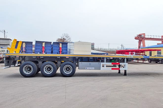 TITAN Tri Axle 40Ft Flatbed Trailer Price for Sale in Sierra Leone - Sơ mi rơ moóc thùng lửng/ Phẳng: hình 2 TITAN Tri Axle 40Ft Flatbed Trailer Price for Sale in Sierra Leone - Sơ mi rơ moóc thùng lửng/ Phẳng: hình 2