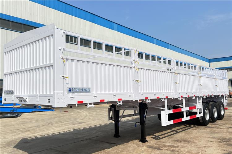 TITAN Tri Axle 60 Ton Fence Cargo Semi Trailer for Sale In Guinea - Sơ mi rơ moóc chở gia súc: hình 2 TITAN Tri Axle 60 Ton Fence Cargo Semi Trailer for Sale In Guinea - Sơ mi rơ moóc chở gia súc: hình 2