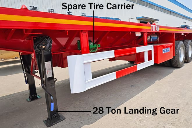 TITAN Tri Axle Flatbed Trailer for Sale Near Me in Nigeria - Sơ mi rơ moóc thùng lửng/ Phẳng: hình 4 TITAN Tri Axle Flatbed Trailer for Sale Near Me in Nigeria - Sơ mi rơ moóc thùng lửng/ Phẳng: hình 4