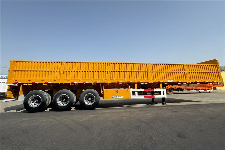 TITAN Tri Axle Side Wall Semi Trailer with 60 Ton Capcaity for Sale In Senegal - Sơ mi rơ moóc thùng lửng/ Phẳng: hình 5 TITAN Tri Axle Side Wall Semi Trailer with 60 Ton Capcaity for Sale In Senegal - Sơ mi rơ moóc thùng lửng/ Phẳng: hình 5