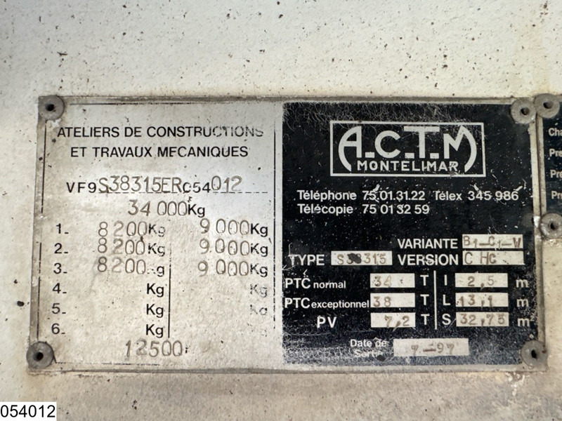 Sơ mi rơ moóc thùng thấp ACTM Lowbed 38.000 KG, Steel suspension: hình 12