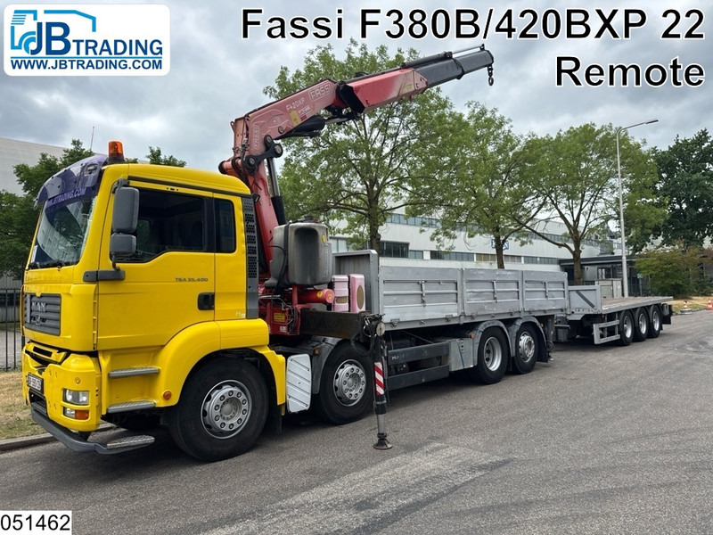 MAN TGA 35 400 8x2, Handgeschakeld, Fassi, Remote, Combi - Xe tải thùng lửng/ Phẳng, Xe cẩu tự hành: hình 1 MAN TGA 35 400 8x2, Handgeschakeld, Fassi, Remote, Combi - Xe tải thùng lửng/ Phẳng, Xe cẩu tự hành: hình 1