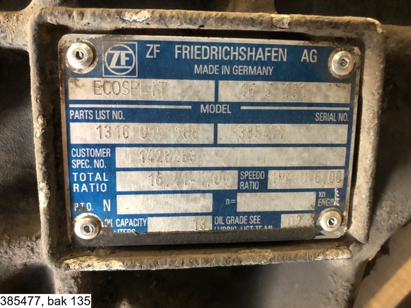 ZF ECOSPLIT 16 S 181 IT, Manual - Hộp số: hình 3 ZF ECOSPLIT 16 S 181 IT, Manual - Hộp số: hình 3