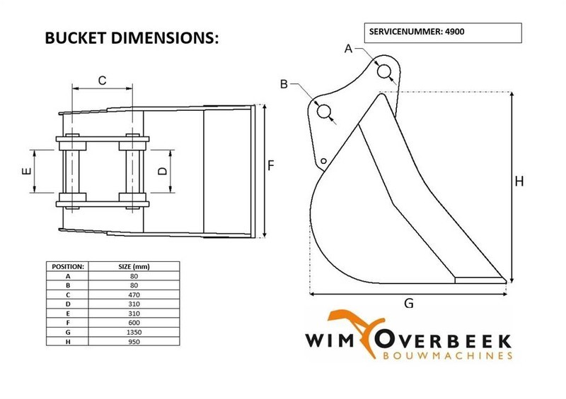 Liebherr 0.60 mtr - Bucket/Schaufel/Dichte bak - Gầu: hình 5 Liebherr 0.60 mtr - Bucket/Schaufel/Dichte bak - Gầu: hình 5