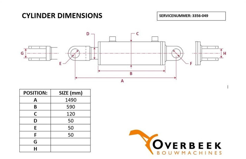 - Tilt cylinder/Kippzylinder/Nijgcilinder - Thủy lực: hình 4 - Tilt cylinder/Kippzylinder/Nijgcilinder - Thủy lực: hình 4