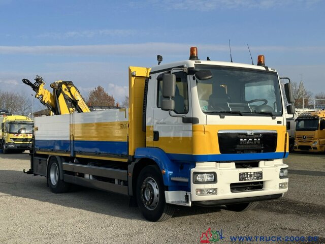 Xe cẩu tự hành, Xe tải thùng lửng/ Phẳng MAN TGM 18.250 Kran Hiab 099 gefaltet am Heck 1.Hand: hình 10