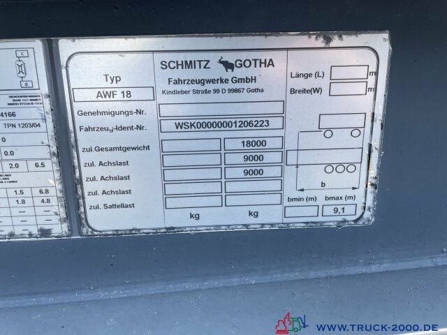 Schmitz Cargobull AWF 18 BDF SAF Achsen Scheibenbremsen - Xe chở container/ Rơ moóc hoán đổi thân: hình 4 Schmitz Cargobull AWF 18 BDF SAF Achsen Scheibenbremsen - Xe chở container/ Rơ moóc hoán đổi thân: hình 4