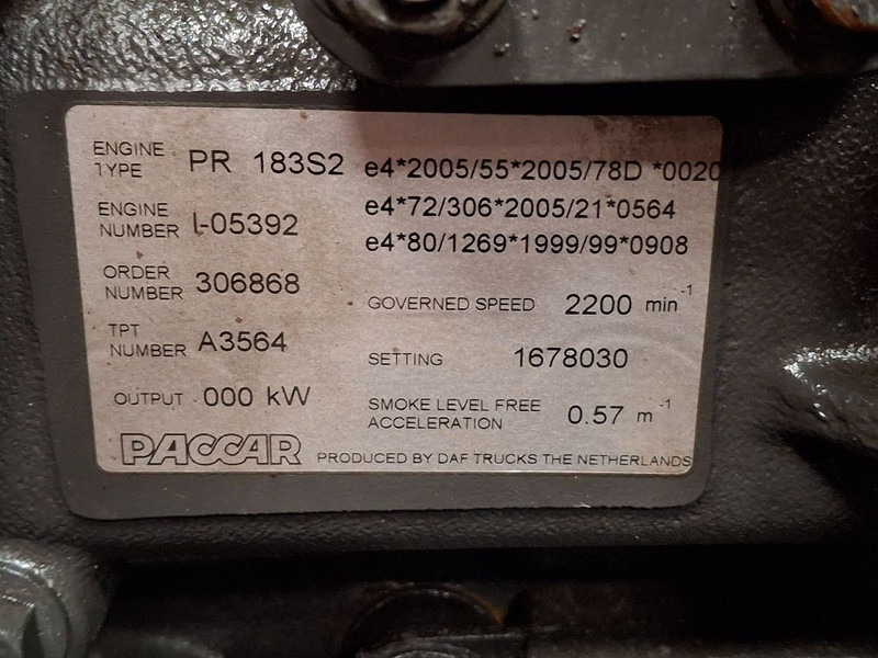 PACCAR PR183S2 - Động cơ: hình 4 PACCAR PR183S2 - Động cơ: hình 4