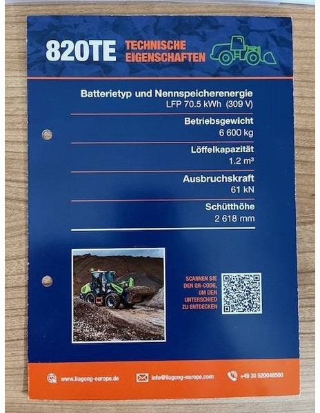 LIUGONG 820 TE vollelektrisch, 6.600 kg, 1.2 cbm - Máy xúc lật bánh lốp: hình 4 LIUGONG 820 TE vollelektrisch, 6.600 kg, 1.2 cbm - Máy xúc lật bánh lốp: hình 4