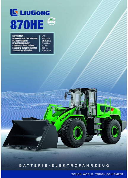LIUGONG 870 HE vollelektrisch, 24.2 t, 4.7-5.2 cbm - Máy xúc lật bánh lốp: hình 1 LIUGONG 870 HE vollelektrisch, 24.2 t, 4.7-5.2 cbm - Máy xúc lật bánh lốp: hình 1
