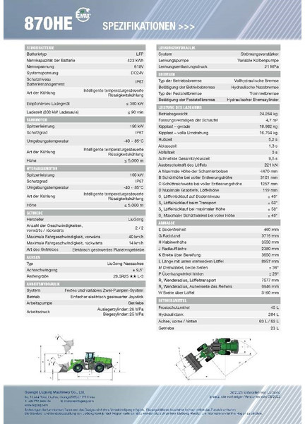 LIUGONG 870 HE vollelektrisch, 24.2 t, 4.7-5.2 cbm - Máy xúc lật bánh lốp: hình 2 LIUGONG 870 HE vollelektrisch, 24.2 t, 4.7-5.2 cbm - Máy xúc lật bánh lốp: hình 2