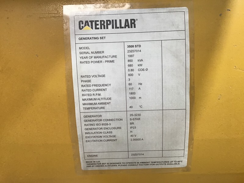 Bộ phát điện Caterpillar 3512 GENERATOR 850 KVA USED: hình 6