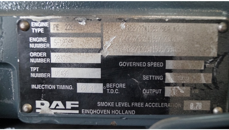 DAF PE 228 C NEW - Động cơ: hình 2 DAF PE 228 C NEW - Động cơ: hình 2