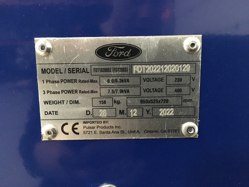 Ford FDT10200SE GENERATOR 7.9KVA NEW - Bộ phát điện: hình 5 Ford FDT10200SE GENERATOR 7.9KVA NEW - Bộ phát điện: hình 5