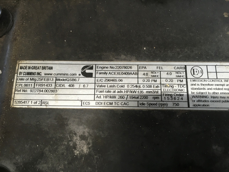 Cummins QSB6.7 CPL8611 CORE - Máy móc xây dựng: hình 1 Cummins QSB6.7 CPL8611 CORE - Máy móc xây dựng: hình 1