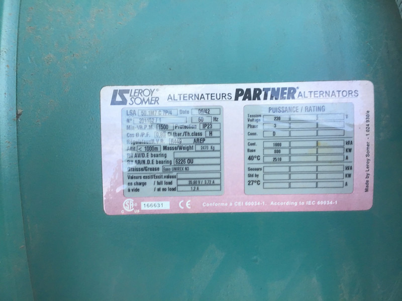 Bộ phát điện Perkins 4012 TWG2 GENERATOR 1000KVA USED: hình 6