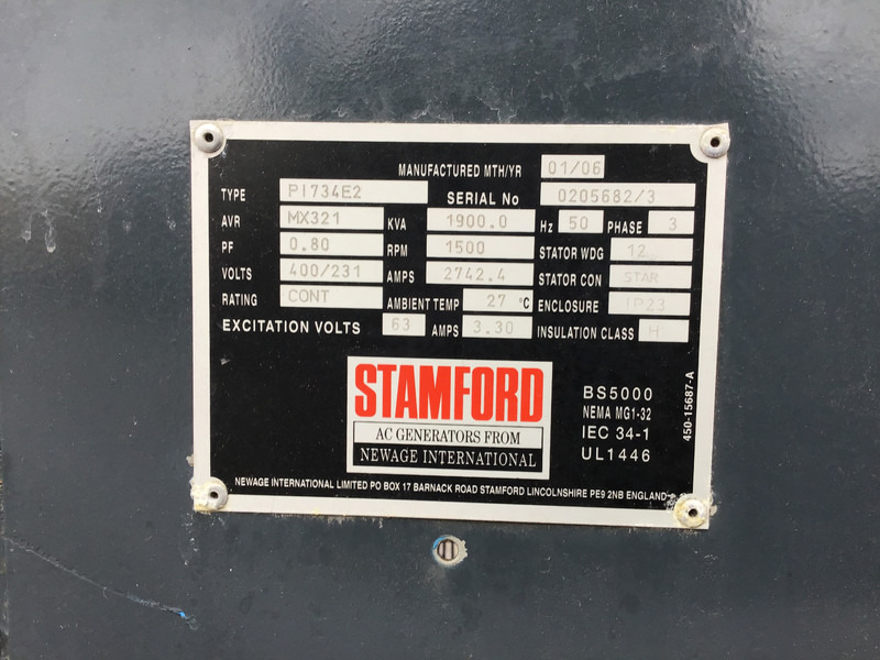 Stamford PI734E2 LOOSE GENERATOR 1900KVA NEW - Bộ phát điện: hình 4 Stamford PI734E2 LOOSE GENERATOR 1900KVA NEW - Bộ phát điện: hình 4