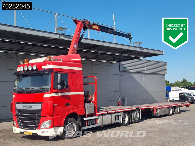 DAF XF 440 6X2 NL-Truck Transporter HMF 900-K2 Kran Winch Lift-Lenkachse Euro 6 - Xe tải thùng lửng/ Phẳng, Xe cẩu tự hành: hình 1 DAF XF 440 6X2 NL-Truck Transporter HMF 900-K2 Kran Winch Lift-Lenkachse Euro 6 - Xe tải thùng lửng/ Phẳng, Xe cẩu tự hành: hình 1
