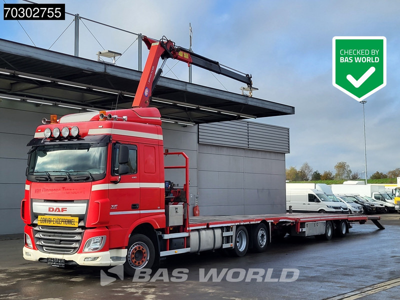 DAF XF 440 XF 6X2 NL-Truck Transporter APK HMF 900-K2 crane Winch Lift-Lenkachse Euro 6 - Xe tải thùng lửng/ Phẳng, Xe cẩu tự hành: hình 1 DAF XF 440 XF 6X2 NL-Truck Transporter APK HMF 900-K2 crane Winch Lift-Lenkachse Euro 6 - Xe tải thùng lửng/ Phẳng, Xe cẩu tự hành: hình 1