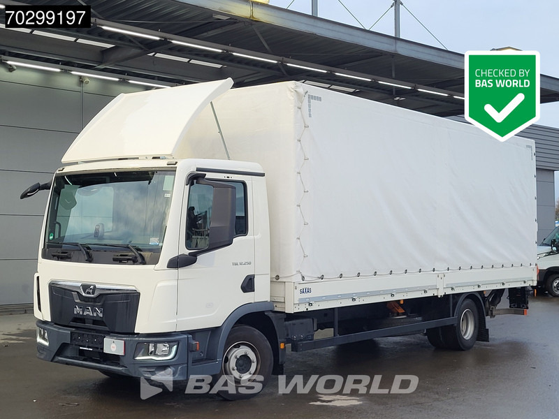MAN TGL 12.250 4X2 12tonner 1500kg Ladebordwand Automatic Cruise Control Euro 6 - Xe tải thùng mui bạt: hình 1 MAN TGL 12.250 4X2 12tonner 1500kg Ladebordwand Automatic Cruise Control Euro 6 - Xe tải thùng mui bạt: hình 1