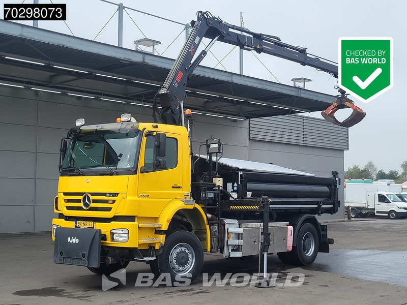 Mercedes-Benz Axor 2124 Axor 4X4 8m3 Tipper HIAB 122 B-2 HIDUO Crane Steel suspension Automatic Big-Axle Euro 5 - Xe ben, Xe cẩu tự hành: hình 1 Mercedes-Benz Axor 2124 Axor 4X4 8m3 Tipper HIAB 122 B-2 HIDUO Crane Steel suspension Automatic Big-Axle Euro 5 - Xe ben, Xe cẩu tự hành: hình 1