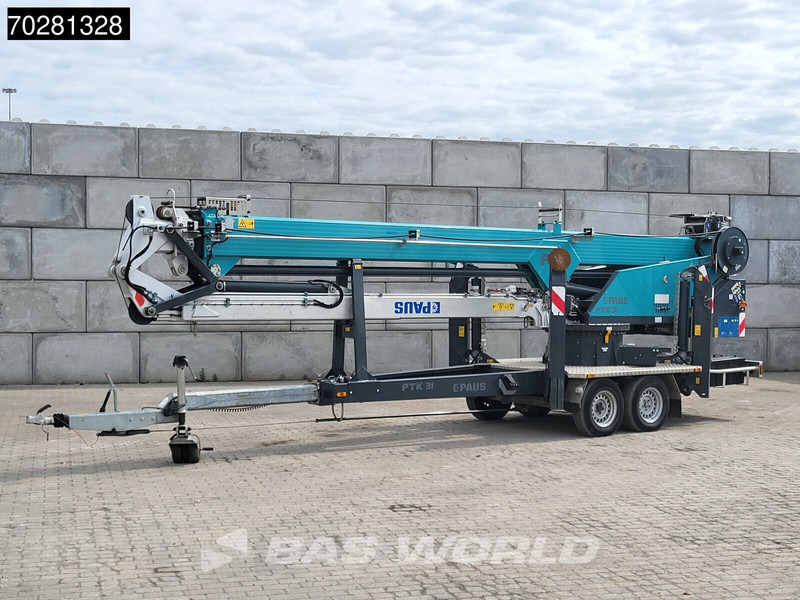 Paus PTK31 2 axles 661 Betriebsstun. 31meter Aanhangerkraan op 3500kg - Rơ moóc thùng lửng/ Phẳng: hình 1 Paus PTK31 2 axles 661 Betriebsstun. 31meter Aanhangerkraan op 3500kg - Rơ moóc thùng lửng/ Phẳng: hình 1