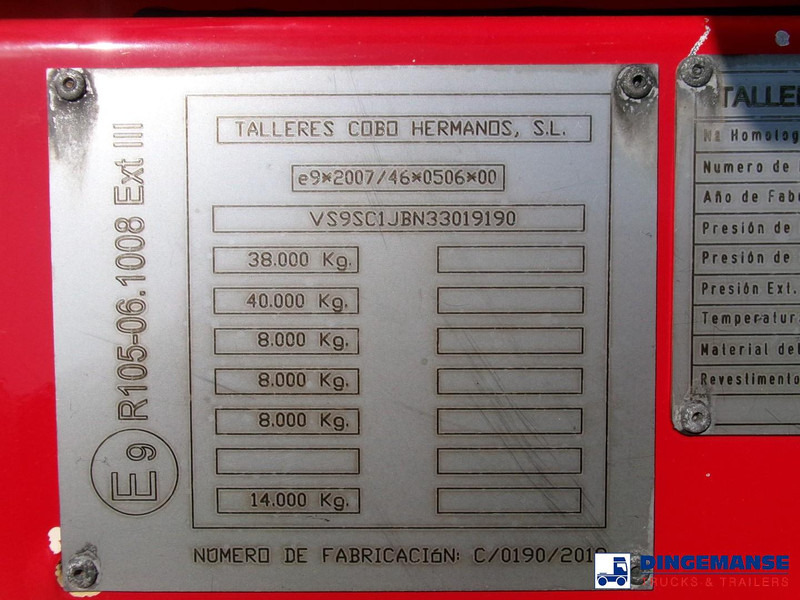 Sơ mi rơ moóc bồn COBO Bitumen tank inox 34 m3 / 1 comp: hình 14