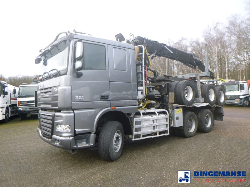 DAF XF 105.510 6x4 + Loglift F281S83 crane / timber truck + dolly - Xe cẩu tự hành: hình 1 DAF XF 105.510 6x4 + Loglift F281S83 crane / timber truck + dolly - Xe cẩu tự hành: hình 1