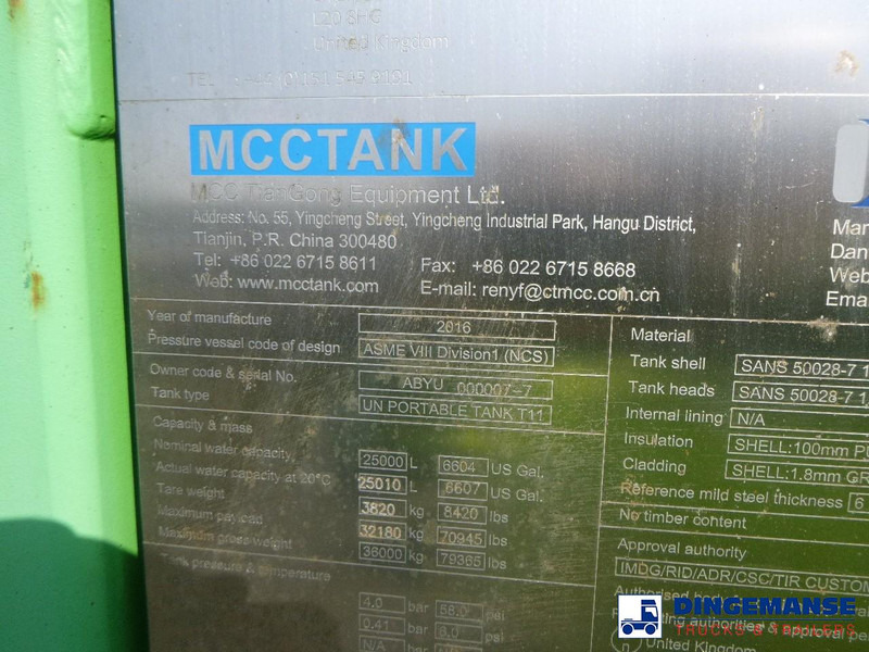 Bồn chứa Danteco Food tank container inox 20 ft / 25 m3 / 1 comp: hình 19