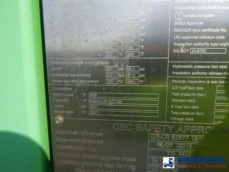 Bồn chứa Danteco Food tank container inox 20 ft / 25 m3 / 1 comp: hình 20