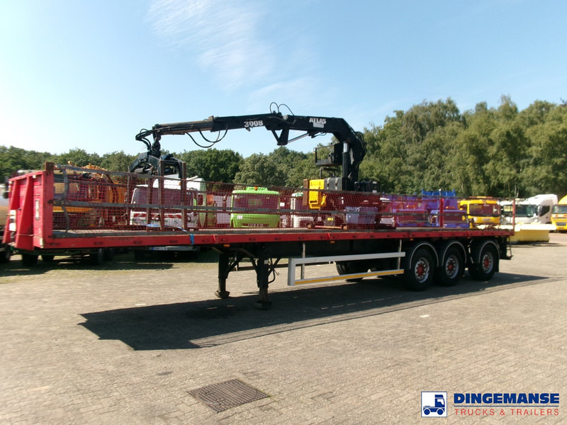 Fruehauf 3-axle platform trailer + Atlas 3008 crane - Xe tải thùng lửng/ Phẳng, Xe cẩu tự hành: hình 1 Fruehauf 3-axle platform trailer + Atlas 3008 crane - Xe tải thùng lửng/ Phẳng, Xe cẩu tự hành: hình 1