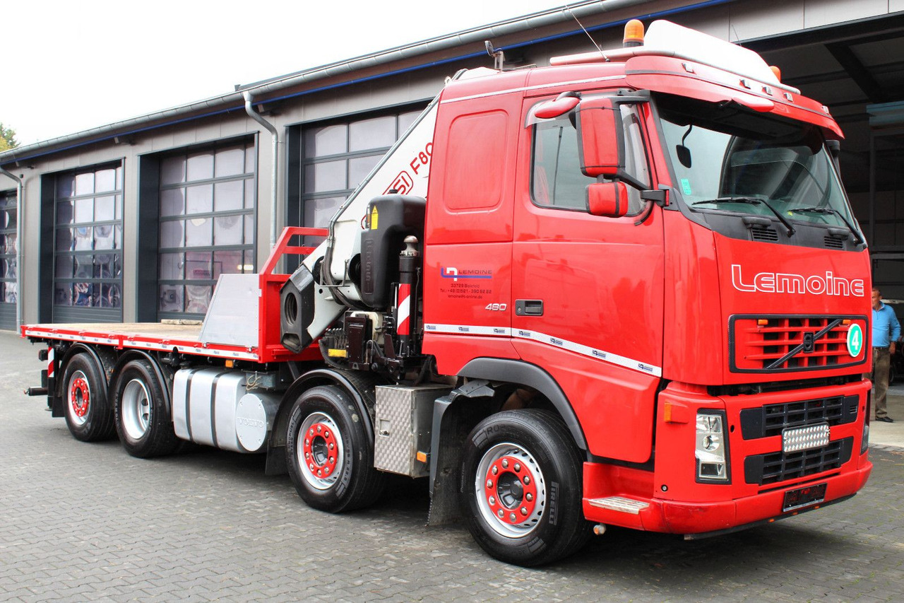 Volvo 480 8x2 Pritsche + FASSI F800XP Kran 6x - Xe tải thùng lửng/ Phẳng, Xe cẩu tự hành: hình 1 Volvo 480 8x2 Pritsche + FASSI F800XP Kran 6x - Xe tải thùng lửng/ Phẳng, Xe cẩu tự hành: hình 1