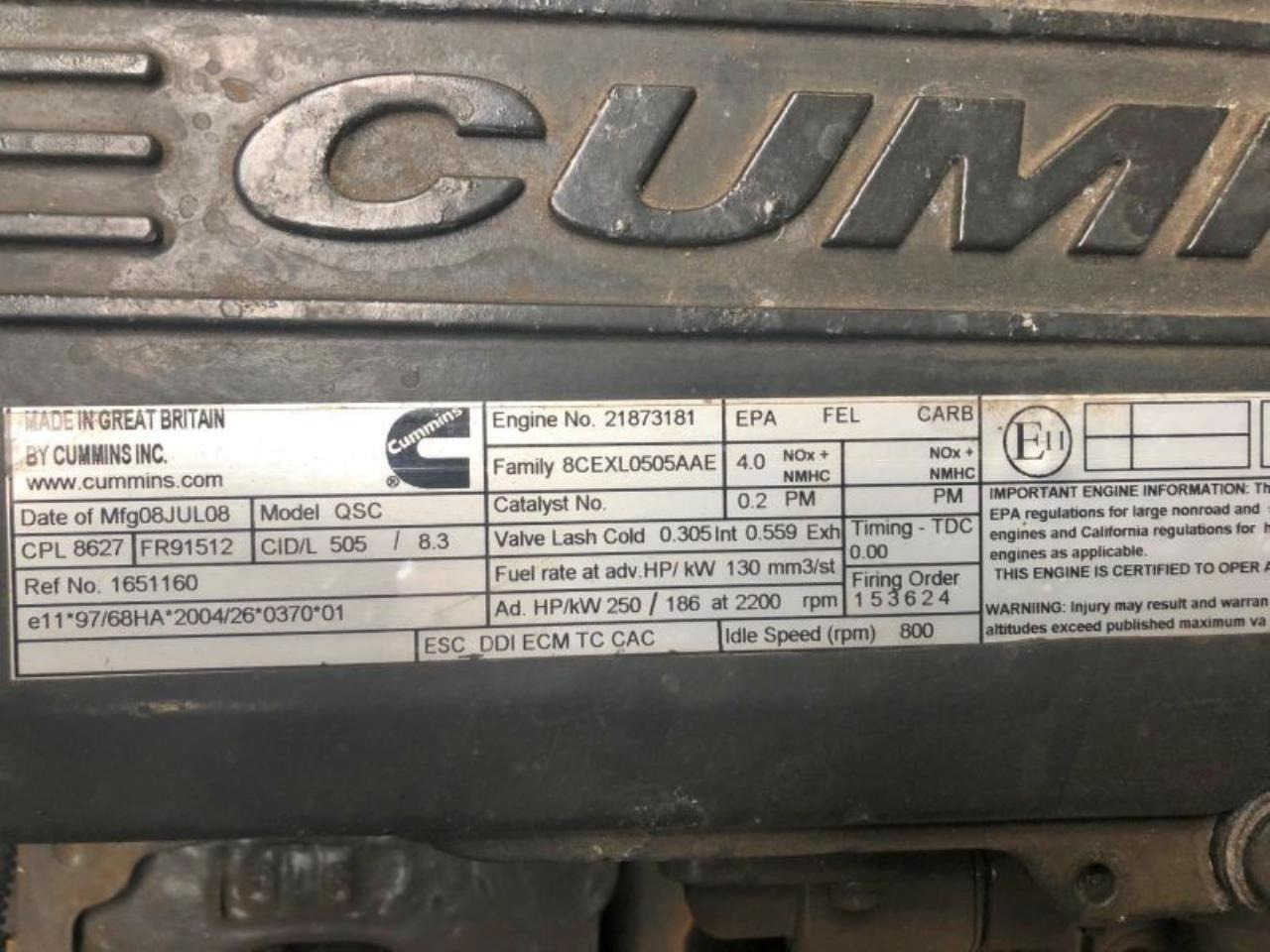 Cummins QSB 8.3 250 - Động cơ: hình 3 Cummins QSB 8.3 250 - Động cơ: hình 3