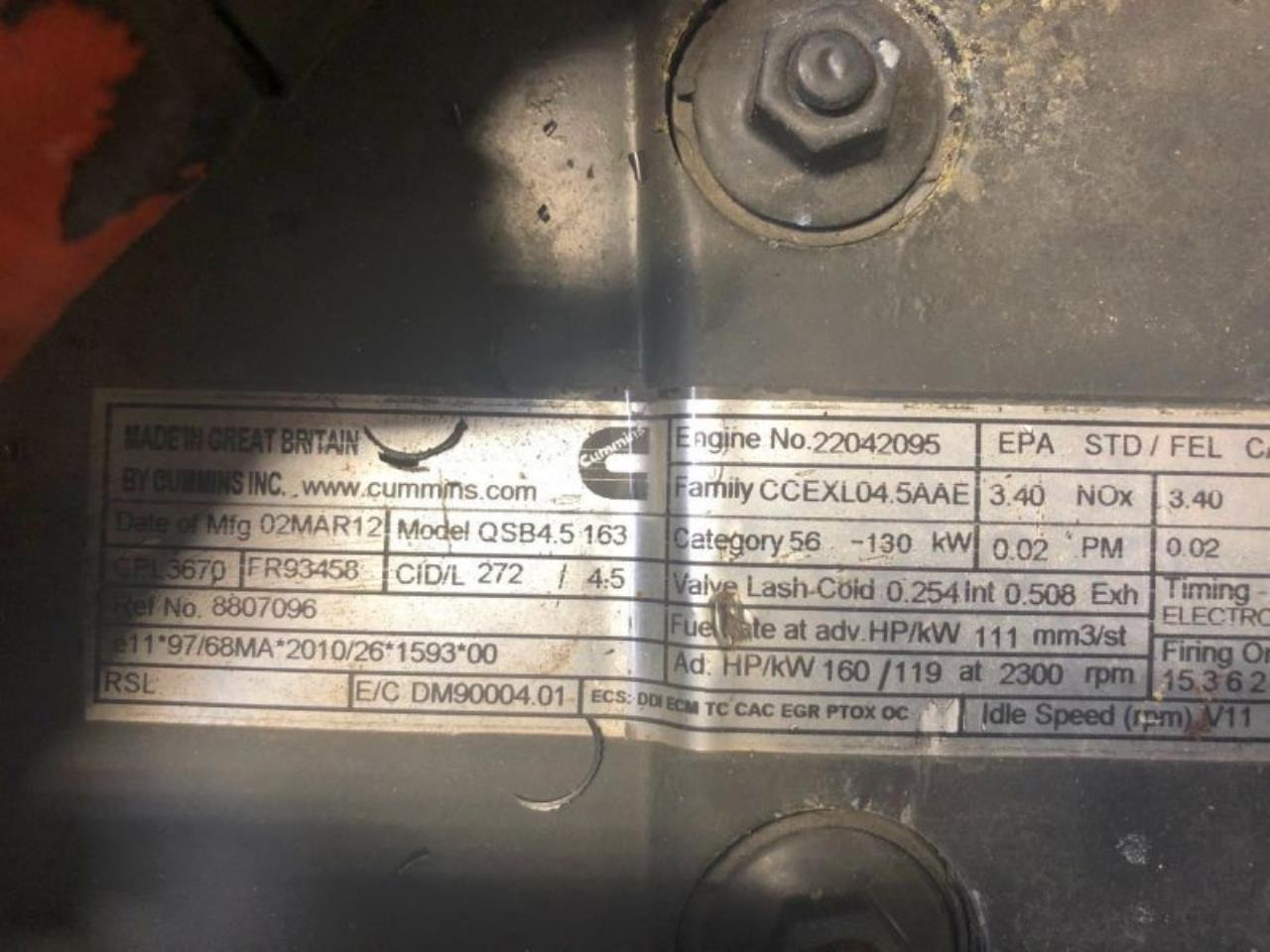 Cummins QSB4.5 163 - Động cơ: hình 3 Cummins QSB4.5 163 - Động cơ: hình 3