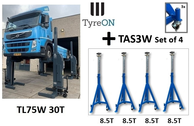 30T mobile column lift + 8,5T axle support x 4 - Trang thiết bị xưởng: hình 1 30T mobile column lift + 8,5T axle support x 4 - Trang thiết bị xưởng: hình 1