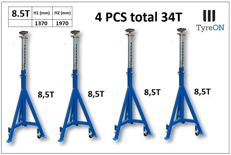 4 pcss TAS3W 8.5T mobile axle supports 1370-1970 mm - Trang thiết bị xưởng: hình 1 4 pcss TAS3W 8.5T mobile axle supports 1370-1970 mm - Trang thiết bị xưởng: hình 1