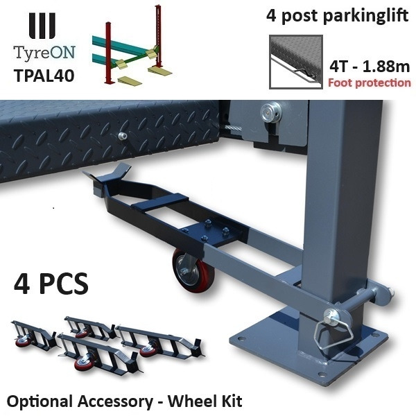 Trang thiết bị xưởng TPAL40 mobile 4 post parking lift for car - 4T - Height 188 cm - Long 415 cm runways with automatic roll-off protection - 230V-1 phase - To park 2 vehicles on top of each: hình 11