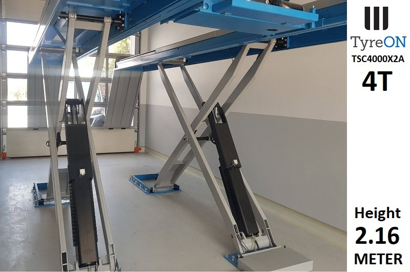TSC4000X2A Alignment scissor lift - On floor - Free wheel lifting system - 4.8 m lightened runways - 4T - Mounted on the floor - Trang thiết bị xưởng: hình 3 TSC4000X2A Alignment scissor lift - On floor - Free wheel lifting system - 4.8 m lightened runways - 4T - Mounted on the floor - Trang thiết bị xưởng: hình 3