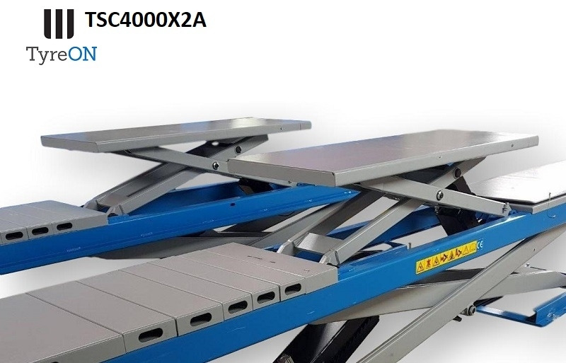 TSC4000X2A Alignment scissor lift - On floor - Free wheel lifting system - 4.8 m lightened runways - 4T - Mounted on the floor - Trang thiết bị xưởng: hình 5 TSC4000X2A Alignment scissor lift - On floor - Free wheel lifting system - 4.8 m lightened runways - 4T - Mounted on the floor - Trang thiết bị xưởng: hình 5