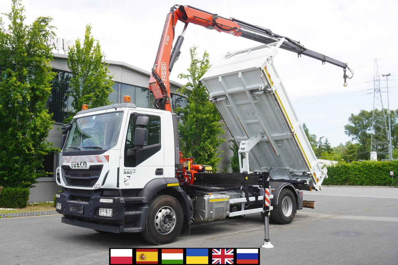 IVECO STRALIS 330 E6 / FASSI 195A 8.5 T / 3-side tipper - Xe ben, Xe cẩu tự hành: hình 1 IVECO STRALIS 330 E6 / FASSI 195A 8.5 T / 3-side tipper - Xe ben, Xe cẩu tự hành: hình 1