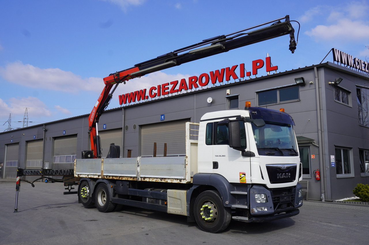 MAN TGS 26.360 Flatbed / Fassi F175 7.7 T / steered 3rd axle - Xe tải thùng lửng/ Phẳng, Xe cẩu tự hành: hình 1 MAN TGS 26.360 Flatbed / Fassi F175 7.7 T / steered 3rd axle - Xe tải thùng lửng/ Phẳng, Xe cẩu tự hành: hình 1