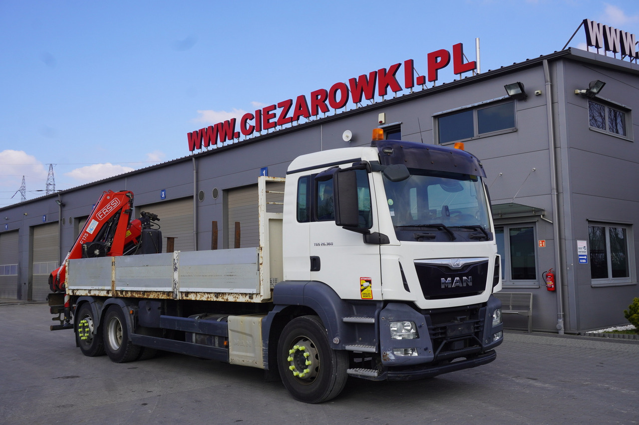 MAN TGS 26.360 Flatbed / Fassi F175 7.7 T / steered 3rd axle - Xe tải thùng lửng/ Phẳng, Xe cẩu tự hành: hình 2 MAN TGS 26.360 Flatbed / Fassi F175 7.7 T / steered 3rd axle - Xe tải thùng lửng/ Phẳng, Xe cẩu tự hành: hình 2