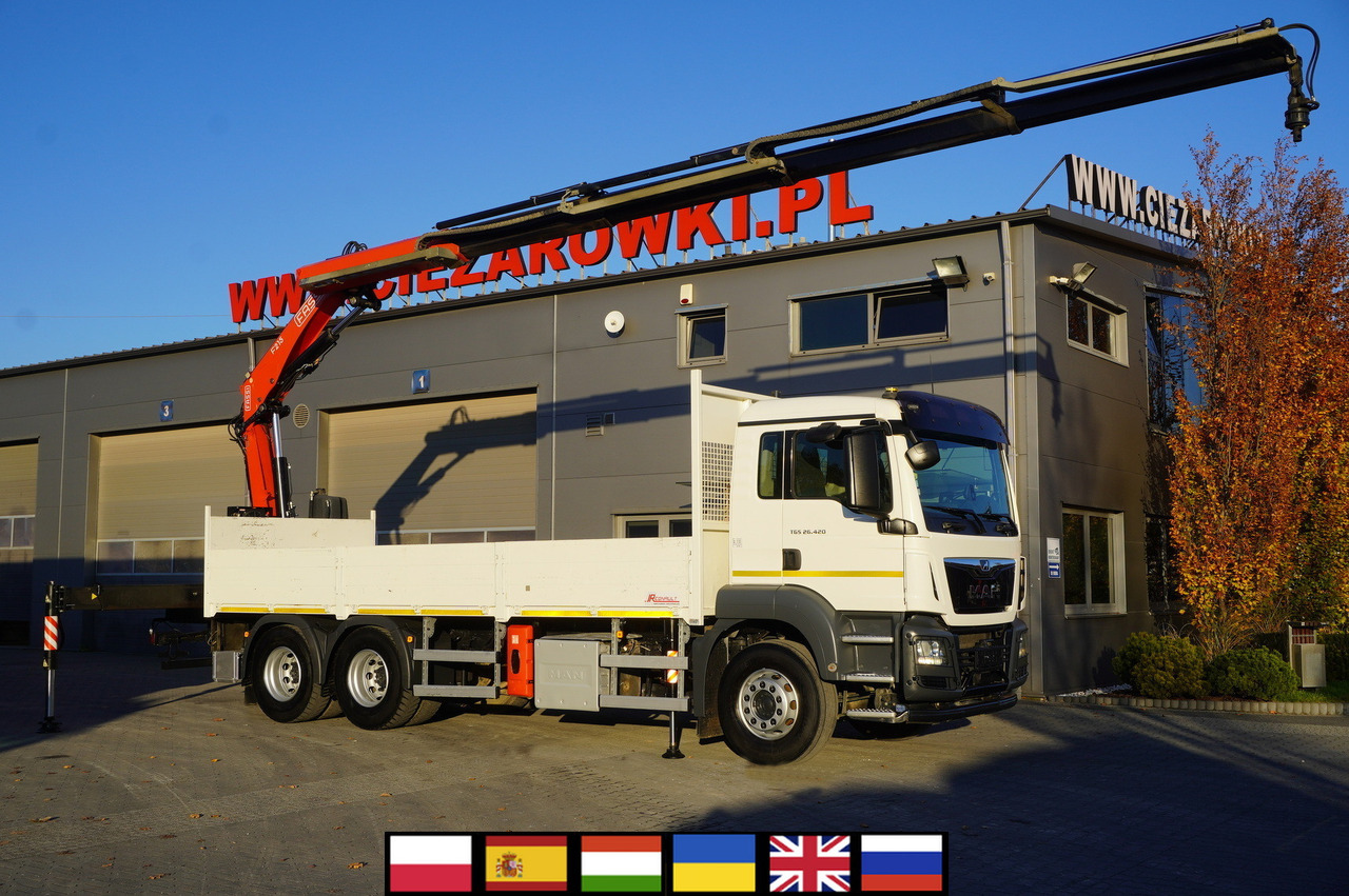 MAN TGS 26.420 E6 6x4 / Fassi F215A crane / 360 MTH! / 5.6 t capacity / 12.7 m reach / 120 tho. km! - Xe tải thùng lửng/ Phẳng, Xe cẩu tự hành: hình 1 MAN TGS 26.420 E6 6x4 / Fassi F215A crane / 360 MTH! / 5.6 t capacity / 12.7 m reach / 120 tho. km! - Xe tải thùng lửng/ Phẳng, Xe cẩu tự hành: hình 1
