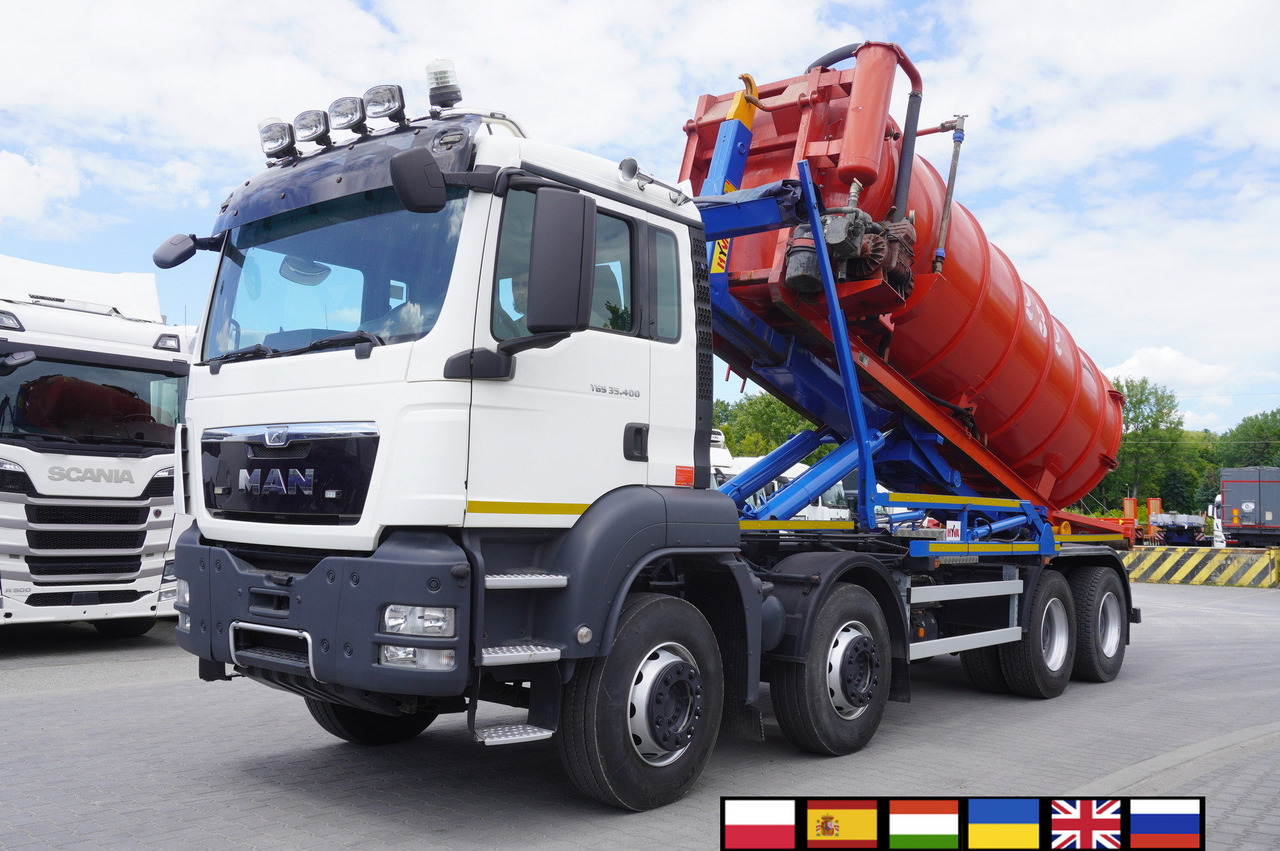 MAN TGS 35.400 8 × 4 E5 / HYVA HOOK LIFT 32.56 SE / Septic barrel 13000 L - Máy rải phân dạng lỏng: hình 1 MAN TGS 35.400 8 × 4 E5 / HYVA HOOK LIFT 32.56 SE / Septic barrel 13000 L - Máy rải phân dạng lỏng: hình 1