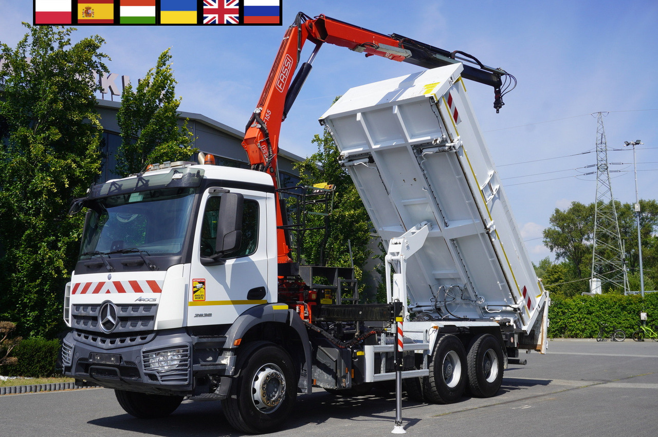 MERCEDES-BENZ AROCS 2636 / Fassi F155A.0.22 crane 6t / 120 tho. km / 3-sided dump truck / 2 x Bordmatic - Xe ben, Xe cẩu tự hành: hình 1 MERCEDES-BENZ AROCS 2636 / Fassi F155A.0.22 crane 6t / 120 tho. km / 3-sided dump truck / 2 x Bordmatic - Xe ben, Xe cẩu tự hành: hình 1